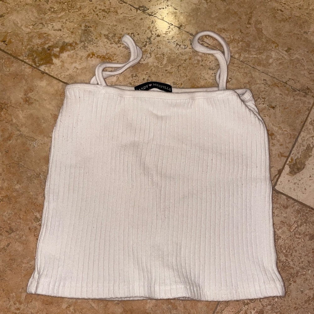 Tube Top with very thin sleeves. Cream. Brandy Melville. One Size